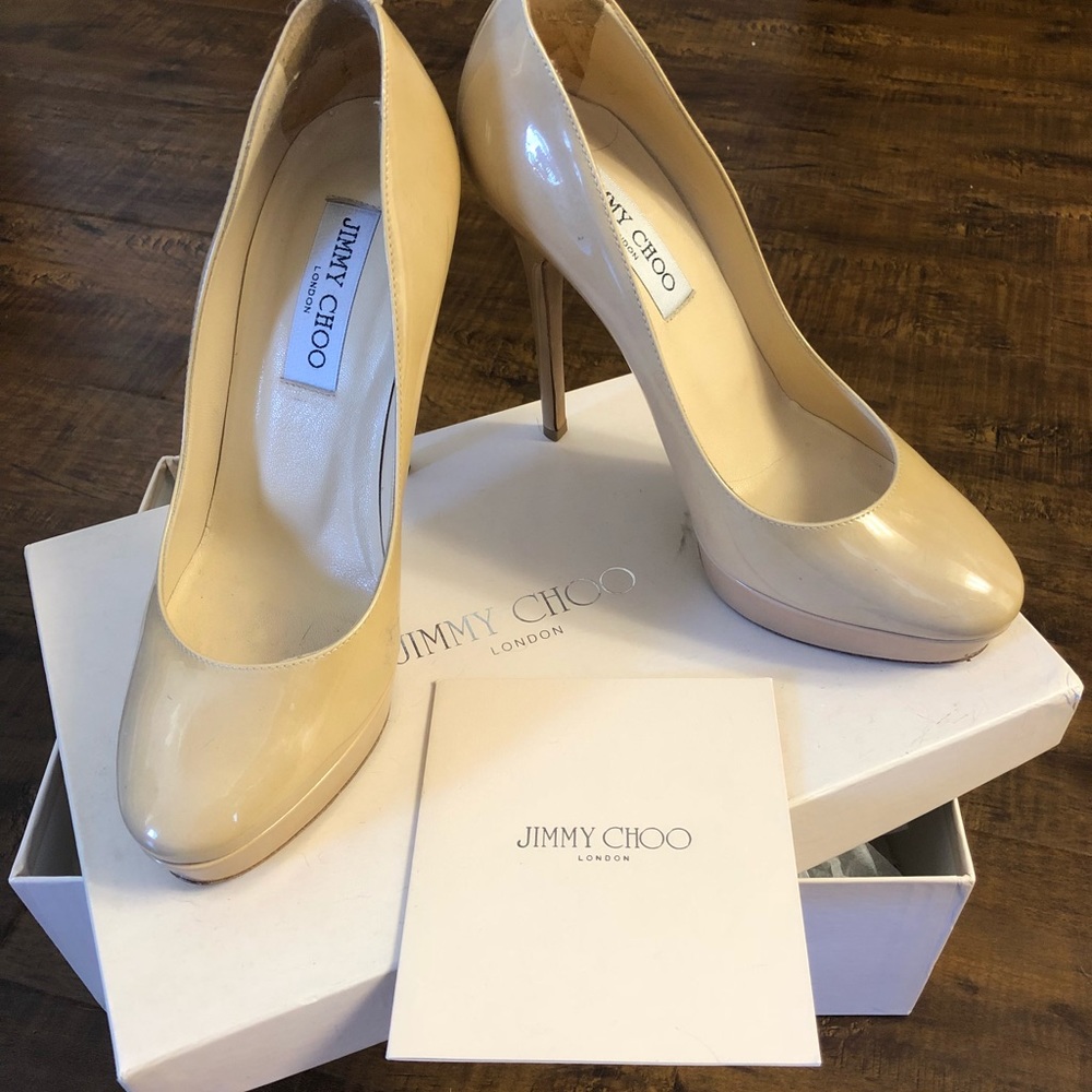 Jimmy Choo nude pumps